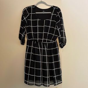 I.N. San Francisco black dress with 3/4 length sleeves.